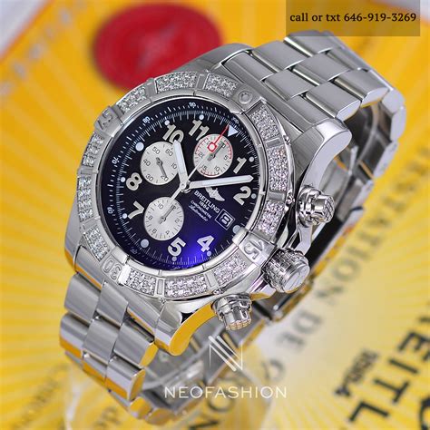 replica breitling watches diamond bezel|breitling super avenger diamond bezel.